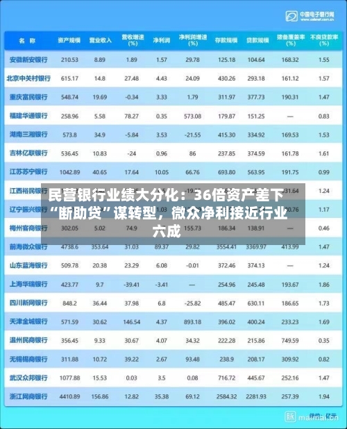 民营银行业绩大分化：36倍资产差下“断助贷”谋转型，微众净利接近行业六成-第2张图片